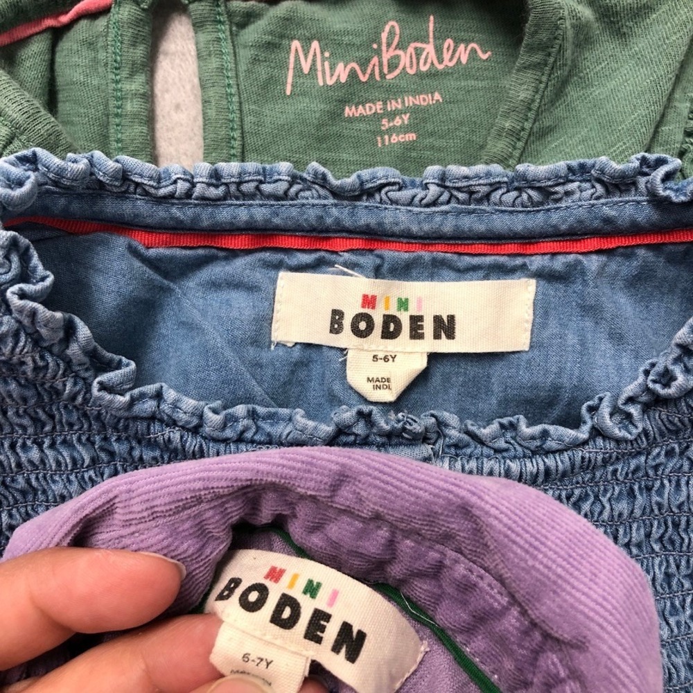 Mini Boden Dress Lot Girls 5-7Y Kids Purple Green Blue Floral Rainbow Polka Dot - Picture 5 of 5